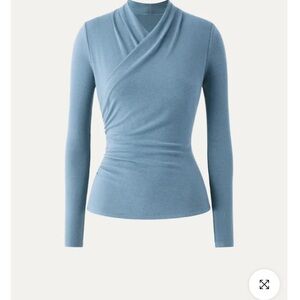 OGL Surplice Long Sleeve Top Dusk Blue Size Small